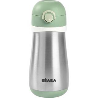 👉 Meisjes groen BEABA Roestvrijstalen rietjesbeker 350ml - Saliegroen 3384349135393