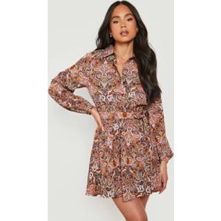 👉 Petite Paisley Blouse Jurk, Orange