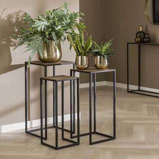 👉 Bloemenzuil active Iron metallic set van 3