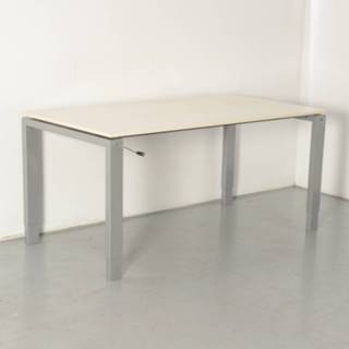 👉 Bureau Aspa Samas bureau, licht ahorn blad, 160 x 80 cm, hoogte instelbaar onderstel d.m.v. handslinger