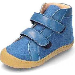 👉 Lage schoenen schoen van merino-wolvilt met klittenband, jeansblauw 27 - voetlengte 17,6 cm 4036655017229