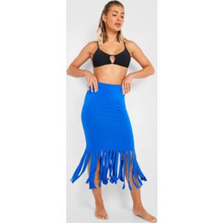 👉 Midaxi Strand Rok Met Kwastjes, Cobalt