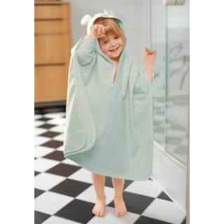 👉 Poncho l van badstof met capuchon zuiver bio-katoen, mint 61 cm 9002075113976