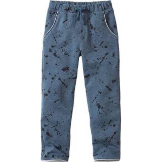 👉 Sweatpant Sweatpants van bio-katoen, jeansblauw-gemêleerd-bedrukt 86/92 4052173858380