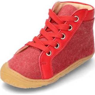 👉 Veterschoenen rood Veterschoen van merino-wolvilt, 28 - voetlengte 18,3 cm 4036655017113