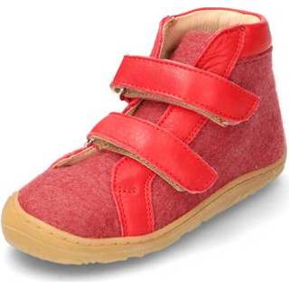 👉 Lage schoenen rood schoen van merino-wolvilt met klittenband, 26 - voetlengte 17 cm 4036655017274