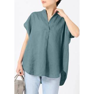 👉 Short sleeve polyester s vrouwen zwart Solid High-low Loose V-neck Casual Blouse