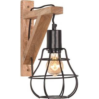 👉 Wandlamp zwart mangohout antraciet mannen LABEL51 Drop - 8719323321199