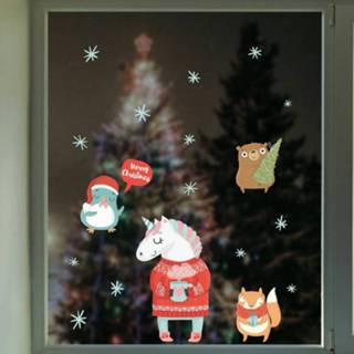 👉 Raamsticker antraciet Muur- / Kerst Unicorns 8014093963090