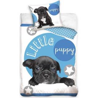 👉 Dekbedovertrek katoen antraciet Dreamee Little Puppy 140 x 200 cm 70 90 - 5902689456824