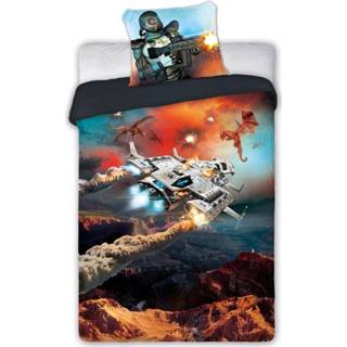 👉 Dekbedovertrek katoen antraciet Game Galaxy 140 x 200 cm - 70 90 5907750589043