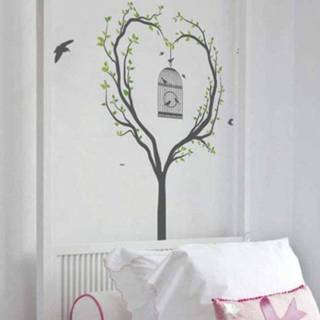 👉 Muursticker antraciet Boom Hart