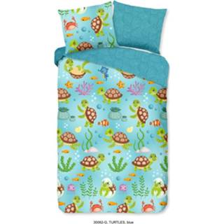 👉 Dekbedovertrek blauw antraciet Good Morning Turtles Blue 8717285189826