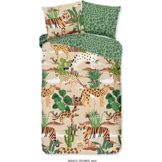 👉 Dekbedovertrek antraciet Good Morning Felines Sand 8717285190242