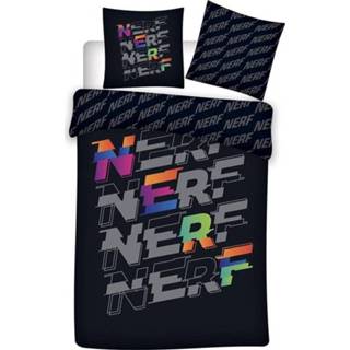 👉 Dekbedovertrek katoen antraciet Nerf Logo 140 x 200 cm - Bio 5407007983834