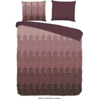 👉 Dekbedovertrek bordeaux antraciet Good Morning Chevron 8717285196282