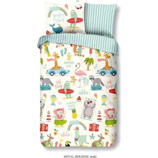 👉 Dekbedovertrek antraciet Good Morning Holiday Multi 8717285173740