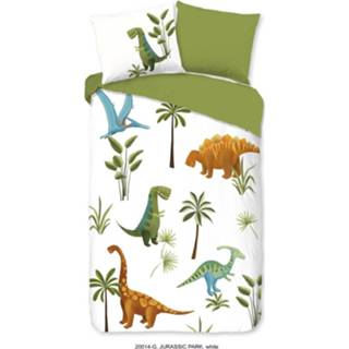 👉 Dekbedovertrek wit antraciet Good Morning Jurassic Park White 8717285191546