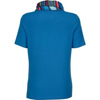 Shirt blauw vrouwen met sjaal MONA Royal blue/Koraal 4055708186903