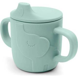 👉 Silicoon blauw meisjes Done by Deer ™ Peekaboo Elphee Blue Learning Cup 5712643031277