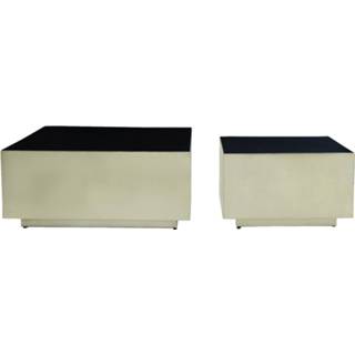 👉 Salontafel goud metaal Hotel Chique PTMD Irvy Set van 2 8720014779793