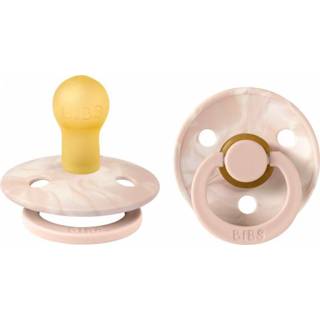 👉 Speen roze BiBS - Round Pacifier Stage 1 Fopspeen 0+ maanden 2 stuks Blush Ivory / 5713795221585