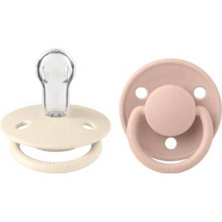 👉 Speen wit BiBS - De Lux Pacifier One Size Fopspeen 2 stuks Ivory / Blush 5713795200603