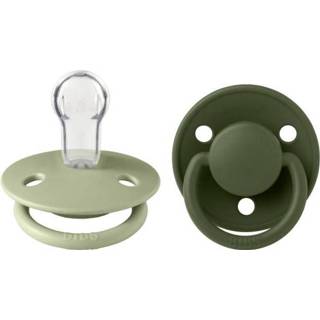 👉 Speen donkergroen groen BiBS - De Lux Pacifier One Size Fopspeen 2 stuks Sage / Hunter Green 5713795200672