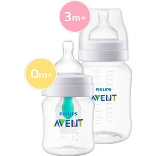 👉 Babyfles wit baby's Philips Avent - Anti Colic Combi 2 stuks 125ml + 260ml met Airfree Ventiel SCD809/01 8710103853046