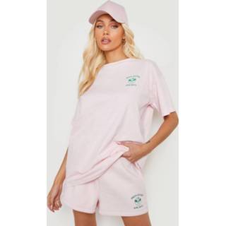 👉 Tennis Trainingspak Met T-Shirt Met Print En Shorts, Light Pink
