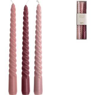 👉 Dinerkaars roze swirl 25cm - set 3 stuks 8712628312503