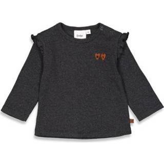 Shirt lange mouw katoen mix meisjes grijs antraciet Feetje Wild Melange 8718751622663
