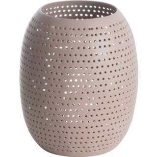 👉 Lantaarn met gaatjes Ø16x18cm - taupe 8712628325374