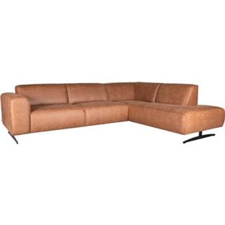 👉 Hoekbank leder antraciet LABEL51 Modena - Cognac 2,5-Zits + Ottomane 8720195406792
