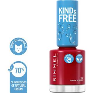 Nagellak rood active kinderen Rimmel KIND&FREE Vegan 156 Poppy Pop Red 8 ml 3616302990603