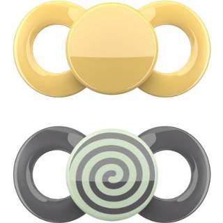👉 Speen silicoon jongens geel Dentistar Fopspeen Dag & Night Set, Spiral e 14+ maanden 4001071017344