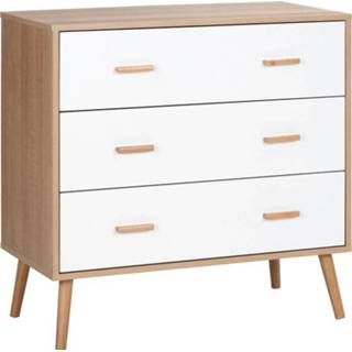 Commode wit hout active HOMdotCOM - 3 laden Hout/Wit 80 x 39 cm 6095802131186