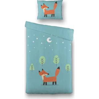 👉 Fresh&Co Kids Happy Fox Dekbedovertrek 140 x 200 cm - Kinderovertrek Dekbedovertrek