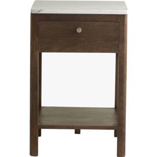 👉 Nachtkastje bruin marmer onderhoudsproducten hout retro Nordal Bille 5708309177342