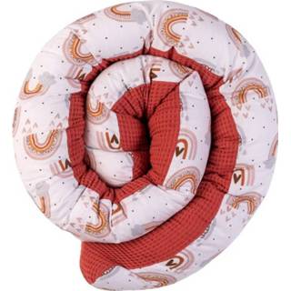 👉 Babybed meisjes rood baby's Ullenboom Snake Wafel Piqué Rust Regenboog 200 cm 4260749325239