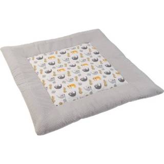 👉 Deken grijs jongens Ullenboom Kruipende Wafel Pique Motief Luiaard 100x100 cm 4260749324652