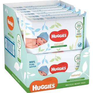 👉 Babydoekje wit jongens baby's Huggies Natte doekjes Natural Biologisch afbreekbaar sensitive 4 x (3 48) babydoekjes, grootverpakking 5029054237168