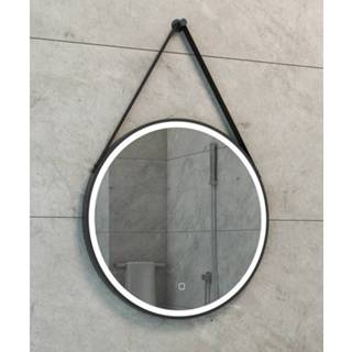 👉 Spiegel zwart Mueller ronde met LED-verlichting en spiegelverwarming 60cm mat 6096439984930
