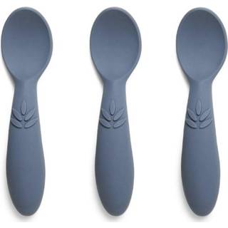 👉 Silicoon jongens blauw kinderen Nuuroo Kinderlepel Ella 3 stuks, Bering Zee 5715235001924