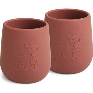 👉 Drink beker silicoon rood meisjes Nuuroo Drinkbeker Abel 145ml 2 stuks, Mahonie 5715235000491