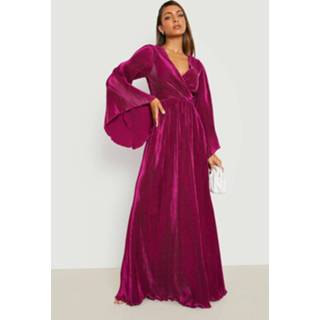 👉 Plisse Kimono Maxi Jurk, Jewel Purple
