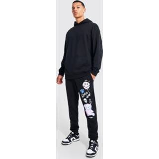 👉 Tall Graffiti Teddy Trainingspak Met Capuchon, Black