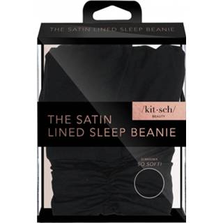 👉 Beanie zwart vrouwen Kitsch Satin Lined Jersey Sleep - Black