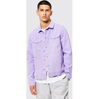 👉 Gebleekte Overdye Regular Fit Spijkerjas, Ultra Violet