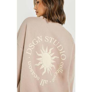 👉 Trainingspak Met Shorts, Rugopdruk En Tekst, Taupe